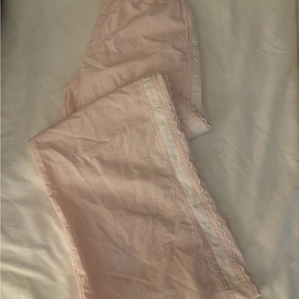 NWT No Boundaries Pale Pink Wide Leg Track Pants with Side Stripe